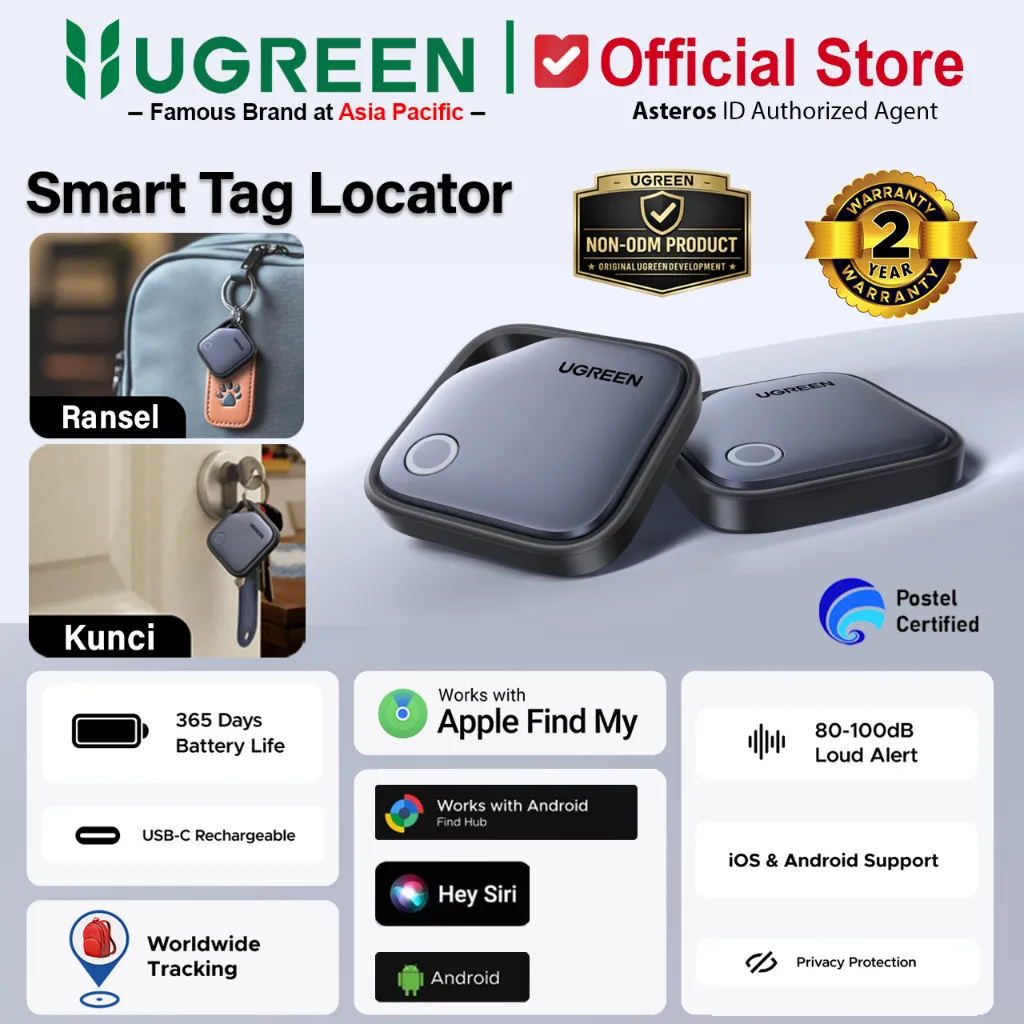 UGREEN Smart Tag Bluetooth Tracker Keys Finder Pro Locator Alat Pelacak GPS 75646
