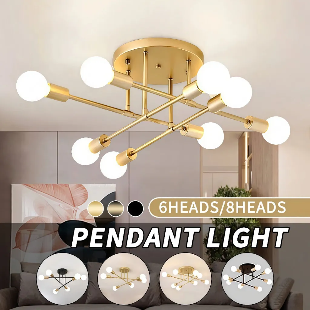 Lampu Gantung Lampu Plafon Ruang Tamu Modern chandelier lampu hias kamar Led Industrial Besi Untuk(Tidak termasuk bola lampu)