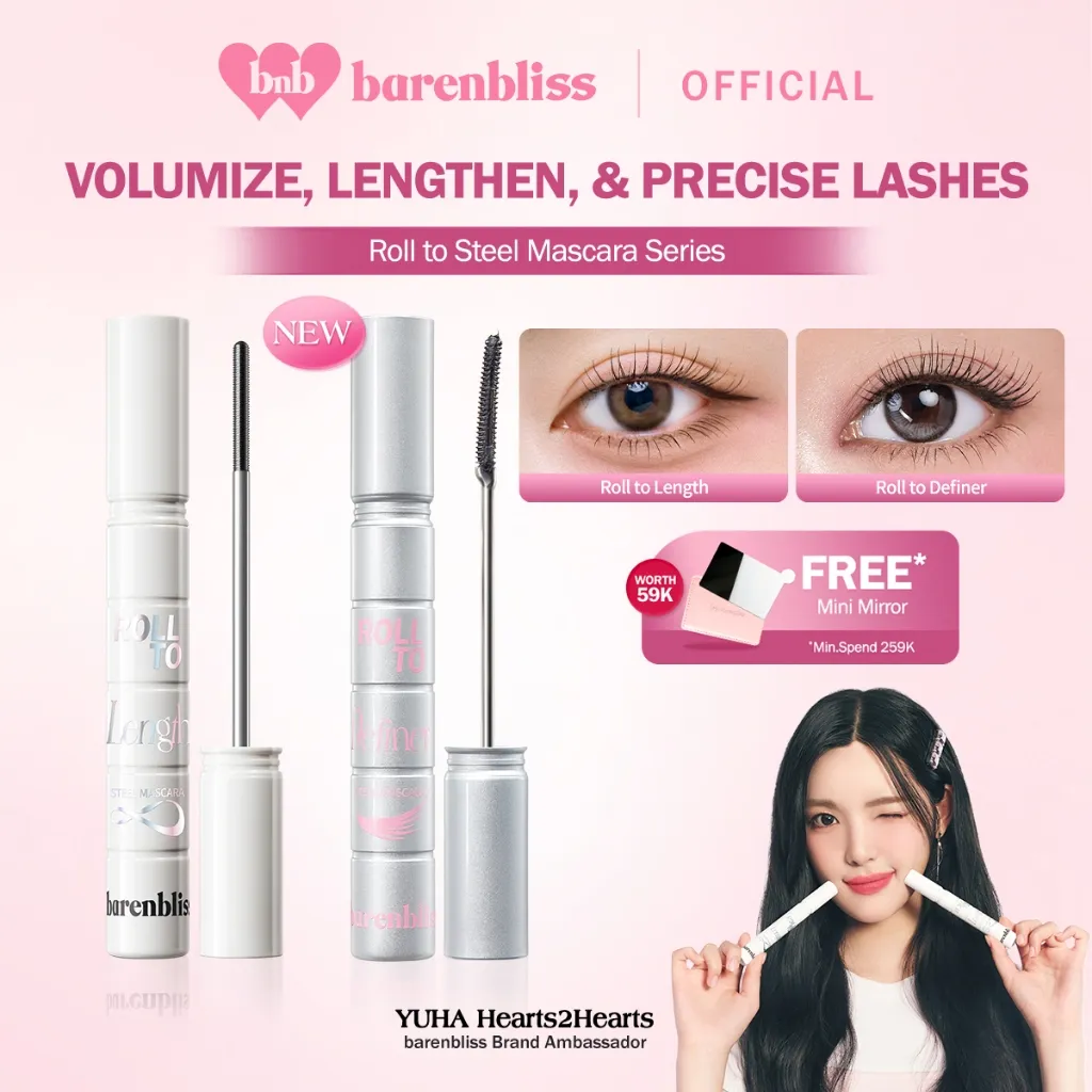 [NEW LAUNCH] BNB Barenbliss Roll to Length & Roll to Definer Steel Mascara 6g Maskara Besi Iron Mascara Waterproof Sweatproof Smudgeproof Tahan Lama Hingga 24 Jam Panjang & Lentik Anti Gumpal Anti Clumply Ultra Precision & Vitamin E Infused