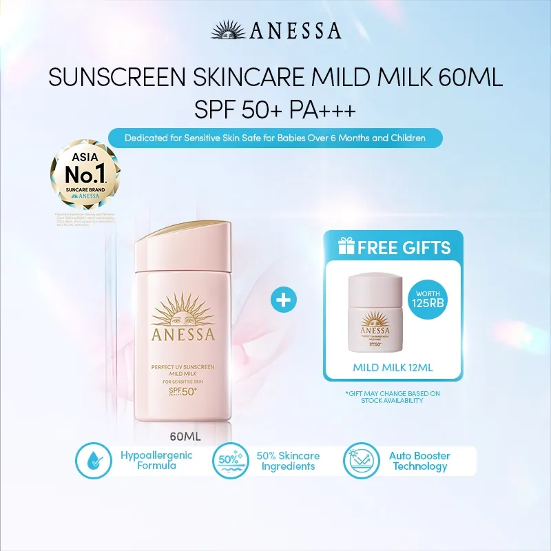 Anessa - Perfect UV Sunscreen Mild Milk 60ml - Sunscreen Kulit Normal / Berminyak SPF 50+ PA++++