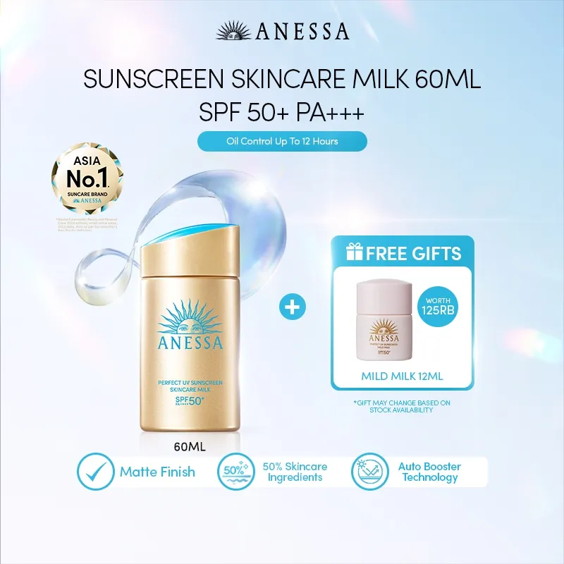 Anessa - Perfect UV Sunscreen Skin Care Milk SPF 50+ PA++++ 60ml  - Sunscreen Kulit Normal / Berminyak