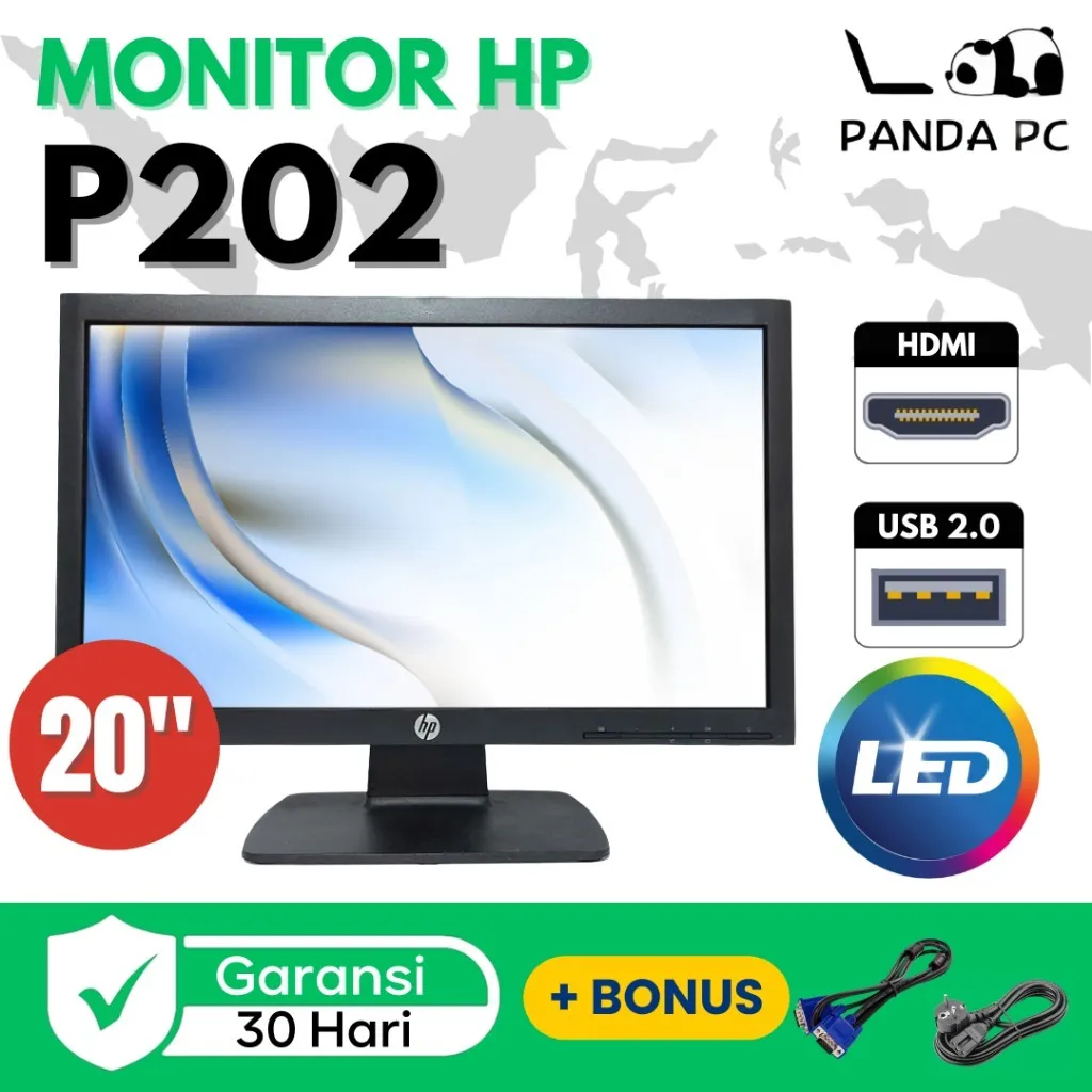 Monitor HP LED P202 20 Inch Wide LCD Second with LED