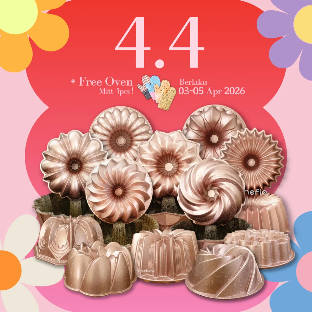 Chefio Loyang Premium Lapisan Granite Loyang Sultan Butter Cake Anti Lengket