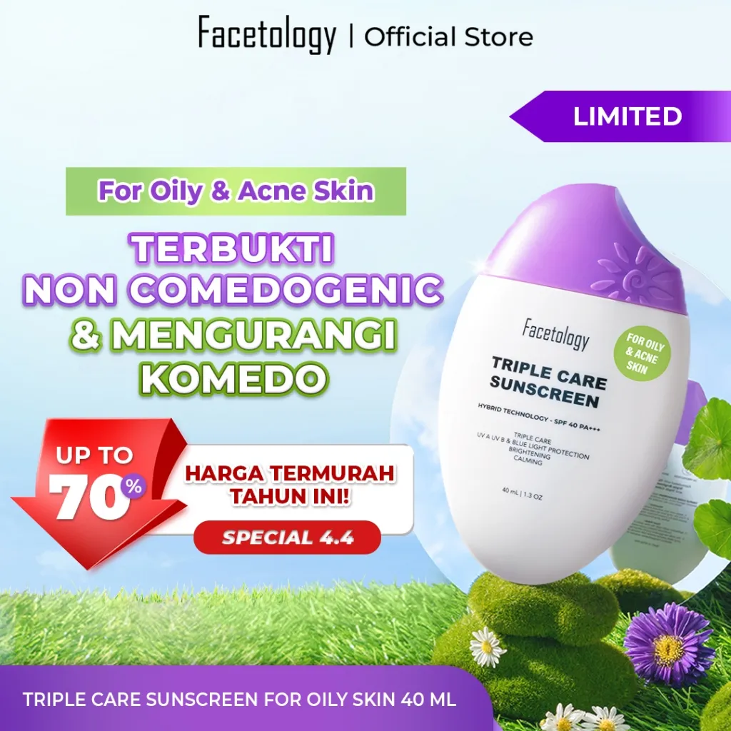[New Matte Formula] Facetology Triple Care Sunscreen For Acne & Oily Skin SPF 40 PA+++ 40ML