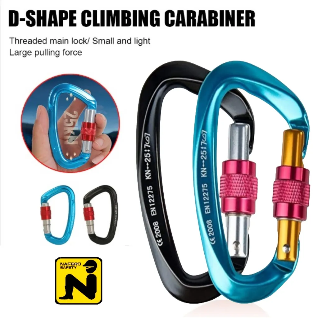 Karabiner Aluminium Professional Heavy Duty Locking Carabiner CE0321 black n BLUE BOOM