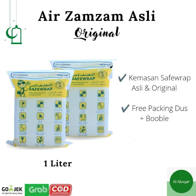 Air Zamzam 1 Liter Safewrap Air Zamzam di dunia Kemasan 1 Liter Air Suci