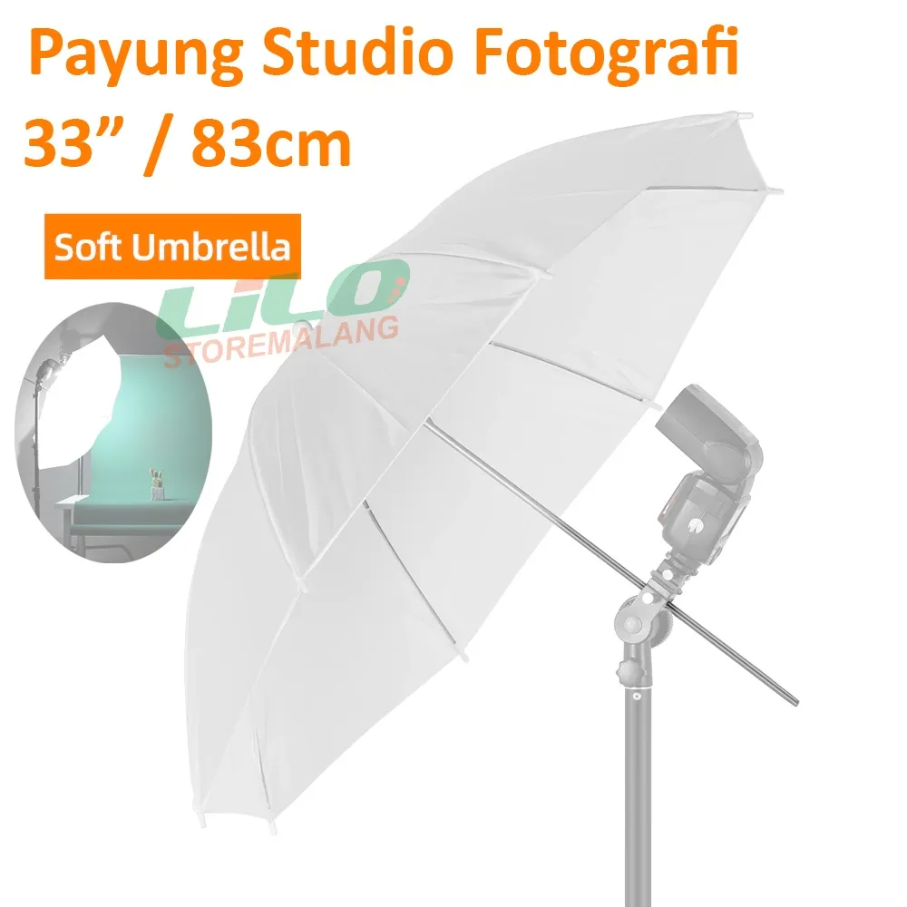 Payung Foto Studio Fotografi Reflektor Putih 33inc 83cm (L69)