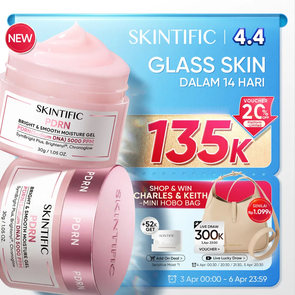 [NEW LAUNCH]SKINTIFIC-PDRN Bright & Smooth Moisturizer – Brightening & Hydrating Cream Wajah untuk Semua Jenis Kulit termasuk Kulit Sensitif – Repair Skin Barrier & Smooth Texture – Glass Skin Day & Night Cream dengan 5000 PPM PDRN untuk Kulit Kusam