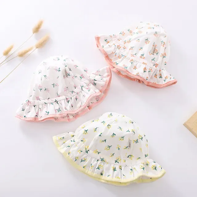 Topi Bucket Floppy Newborn Bayi Perempuan Model Manis - Adjustable Baby Sweet Summer Hat LPOshop