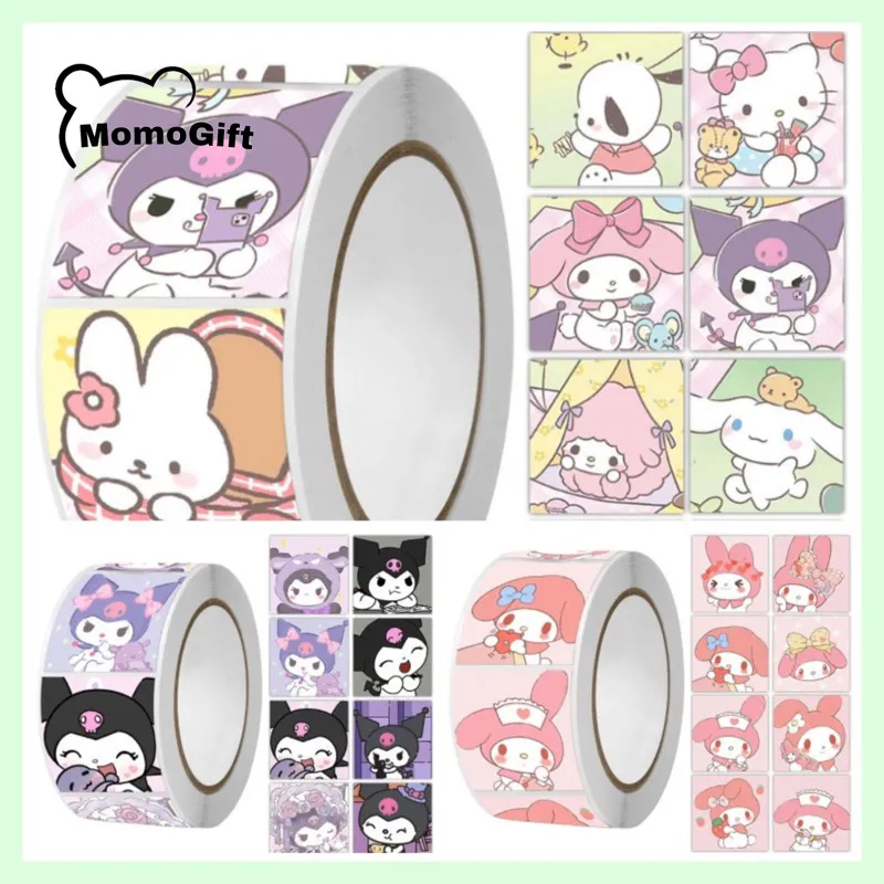 Stiker Roll Label Lucu Isi 500 Lembar Motif Cartoon Untuk Tempel di Box Packaging
