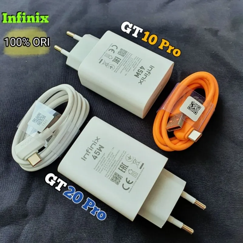 Charger infinix GT 20 pro || GT 10 pro 45watt Copotan HP Original 100% Fast Charging