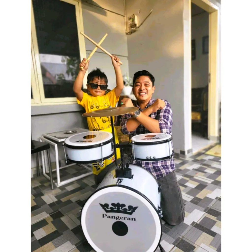 Drum anak set lengkap 16 inchi untuk usia 6 - 12 tahun