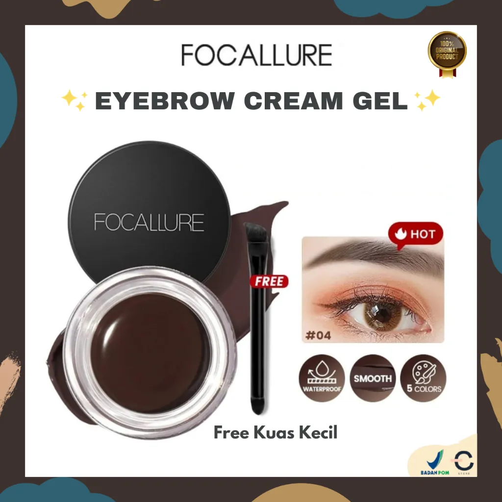 [ORI BPOM] FOCALLURE Eyebrow Cream Gel Pensil Alis Waterproof Tahan Lama FA23
