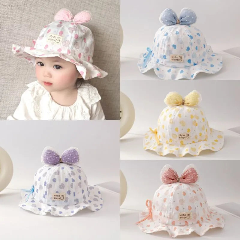 Topi Bundar Rumbai Pita Love My holidays Bunny Ruffle Bucket Hat Baby Girl