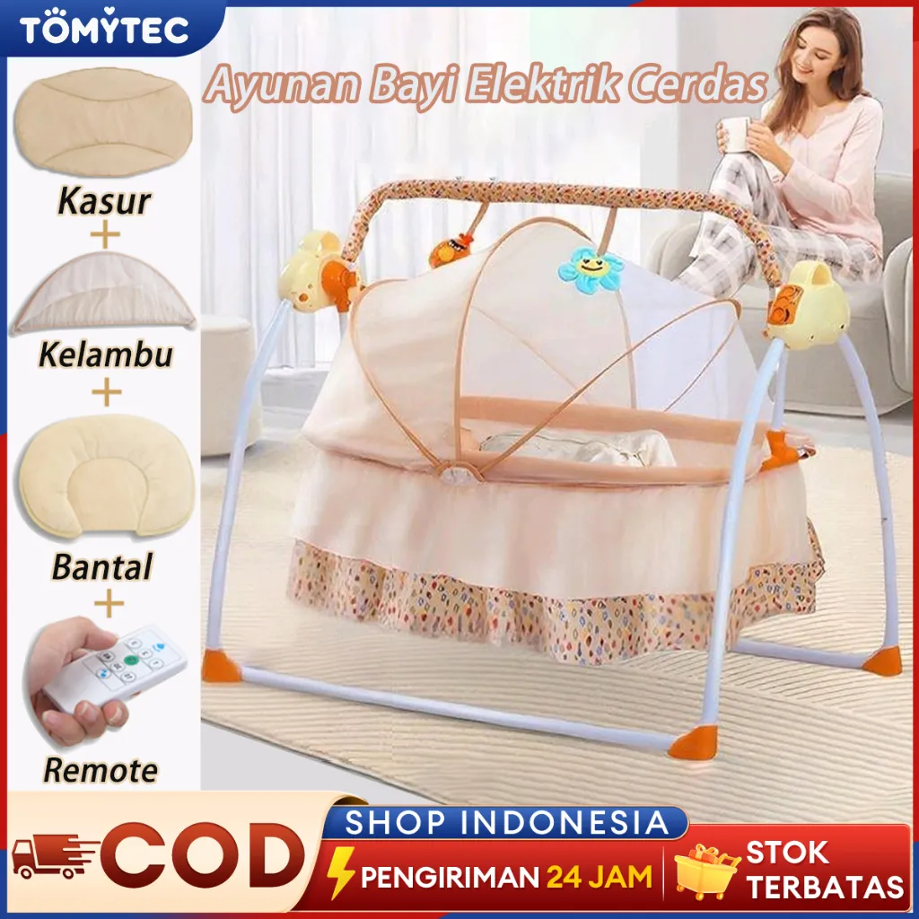 Ayunan Bayi Elektrik Otomatis kendali jarak jauh Start Deluxe Portable Baby Swing Rocker Bouncer ayunan bayi multifungsi otomati
