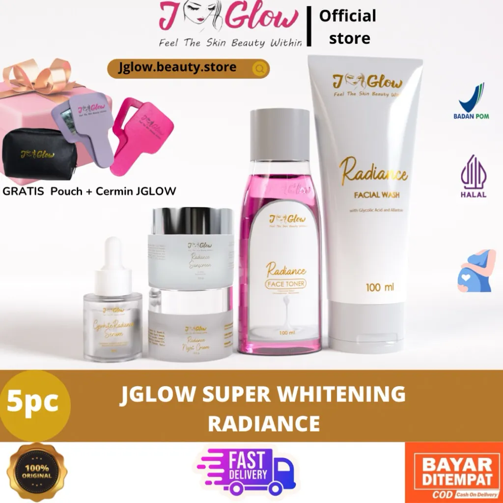 Jglow Super Whitening Radiance Skincare BPOM Halal Suncreen serum  Glowing