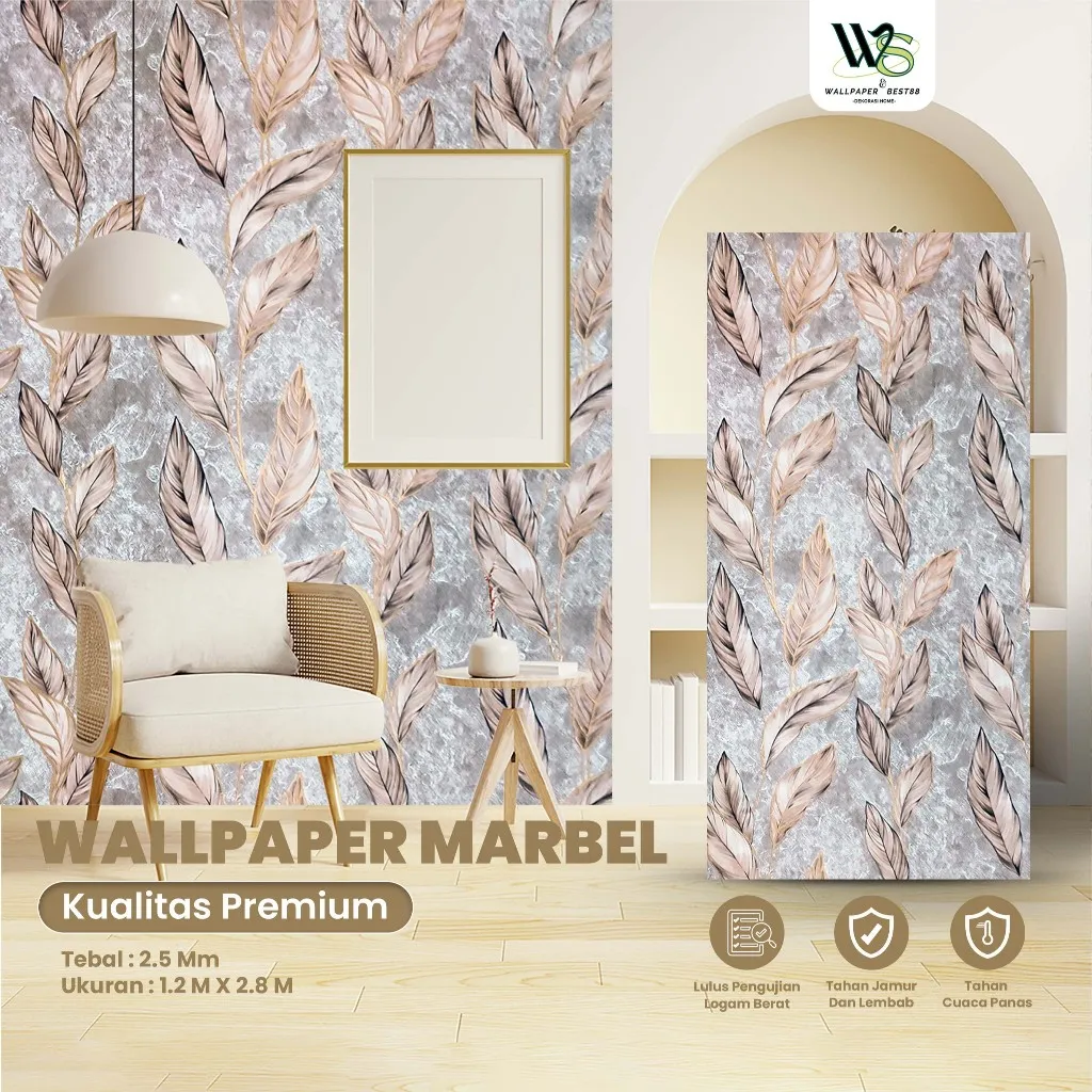 Best - Wallpaper Stiker Dinding Tebal 2.5MM / Ukuran 120x280cm wallpaper dinding marble motif panel