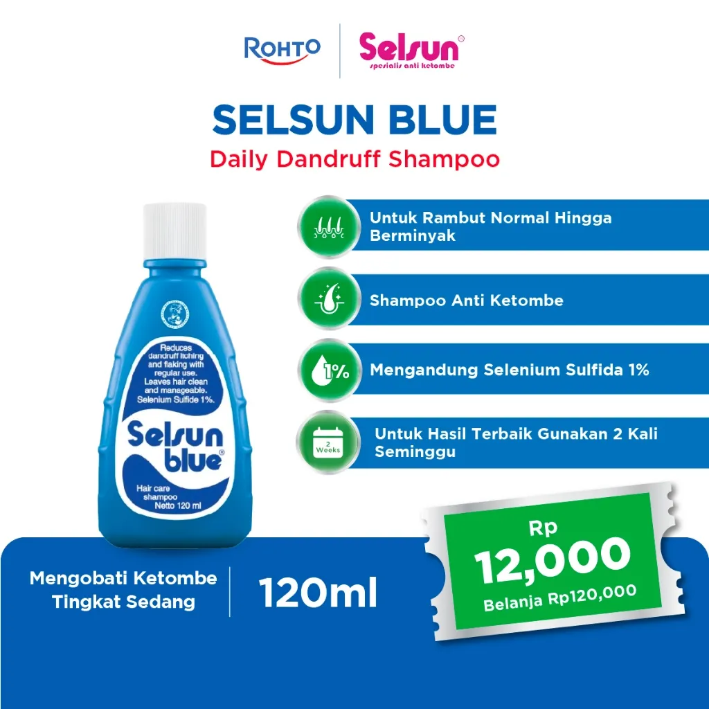 Selsun Blue Hair Care Shampoo - 120ml (Anti-dandruff, relieves itching due to dandruff)