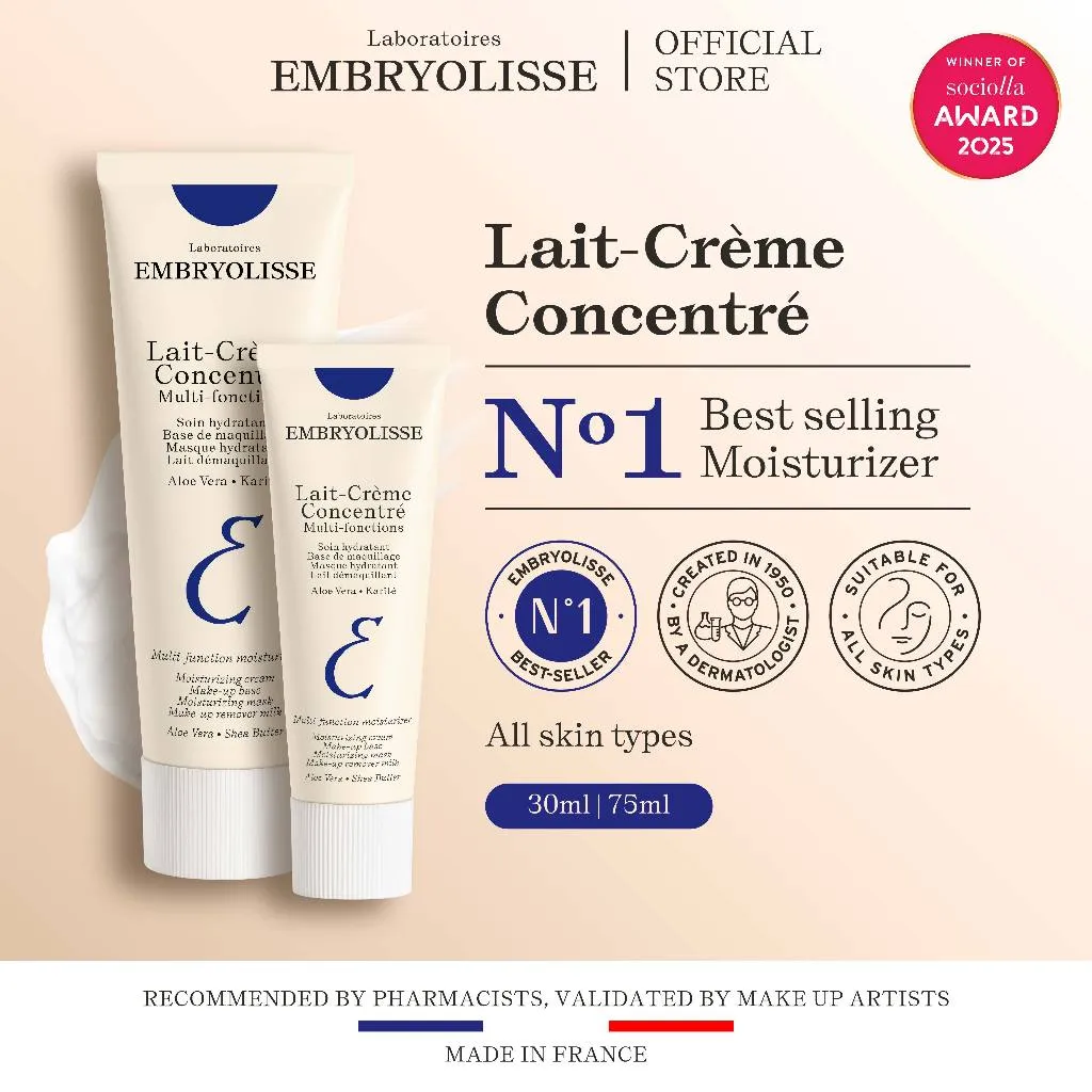 Embryolisse Lait-Creme Concentre 30ml/75ml Miracle Cream 6 IN 1  Pelembab Moisturizer Wajah Makeup Base Primer