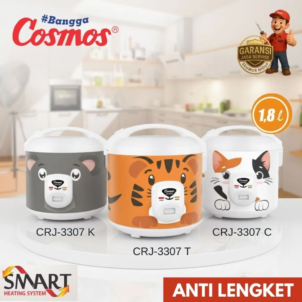 Cosmos Rice Cooker - Anti Lengket - Fabelia Series - CRJ-3307 - 1.8 L