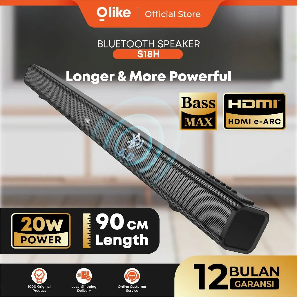 [NEW PRODUCT] OLIKE 20W Speaker Soundbar S18H Full Bass Connectivity HDMI e-ARC Subwoofer Bluetooth 6.0 Lossless Transmission