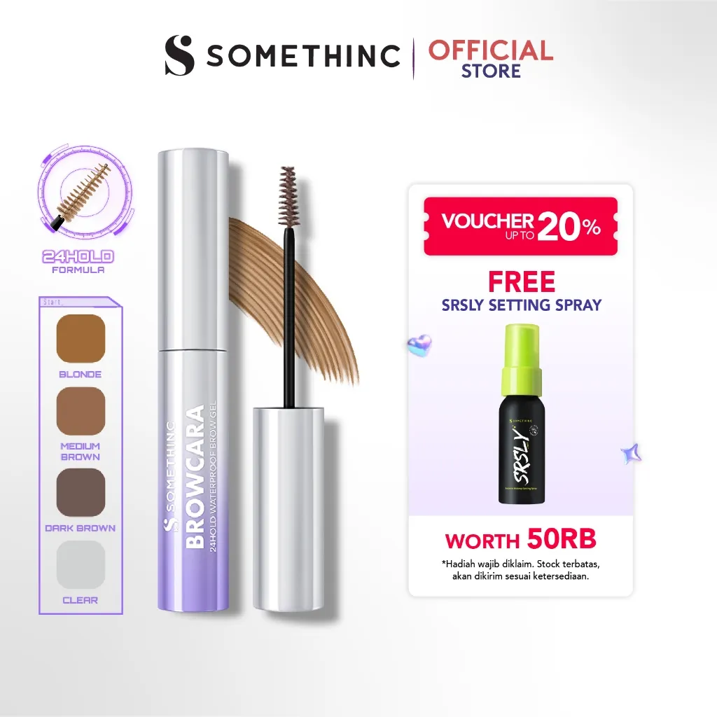 [BARU] SOMETHINC Browcara 24Hold Waterproof Brow Gel - Maskara Alis Tahan Lama Anti Air Smudgeproof, Long-lasting, Non-Flaking, tahan lama