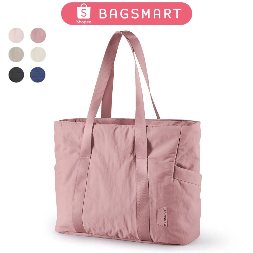 BAGSMART Tas Wanita Tote Bag Tas Selempang Ransel Tas Kuliah 15.6inch Laptop For Travel Work Beach
