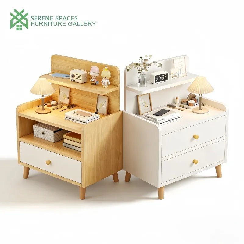 SERENE SPACES Meja Nakas Meja Bedside Table Samping Kamar Tidur Table Meja Nakas Serbaguna Meja Kamar Aesthetic