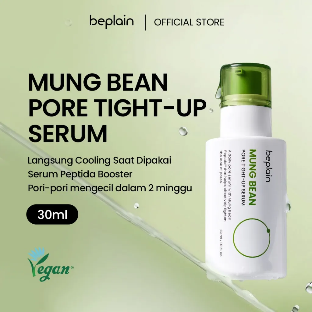 BEPLAIN MUNG BEAN PORE TIGHT-UP SERUM 30ml | Pori-pori Kendur dan Membesar | Peptida Cooling Serum