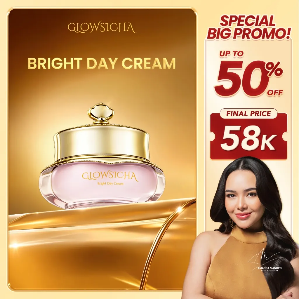 Glowsicha - Bright Day Cream tone up cerah moisturizer Pelembab Bercahaya Krim Siang Dengan Niacinamide brightening wajah cream wajah day cream skincare BB cream Membantu Mencerahkan Wajah moist