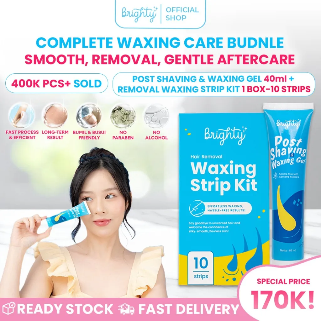 Brighty Post Shaving & Waxing Gel & Waxing Strip Kit
