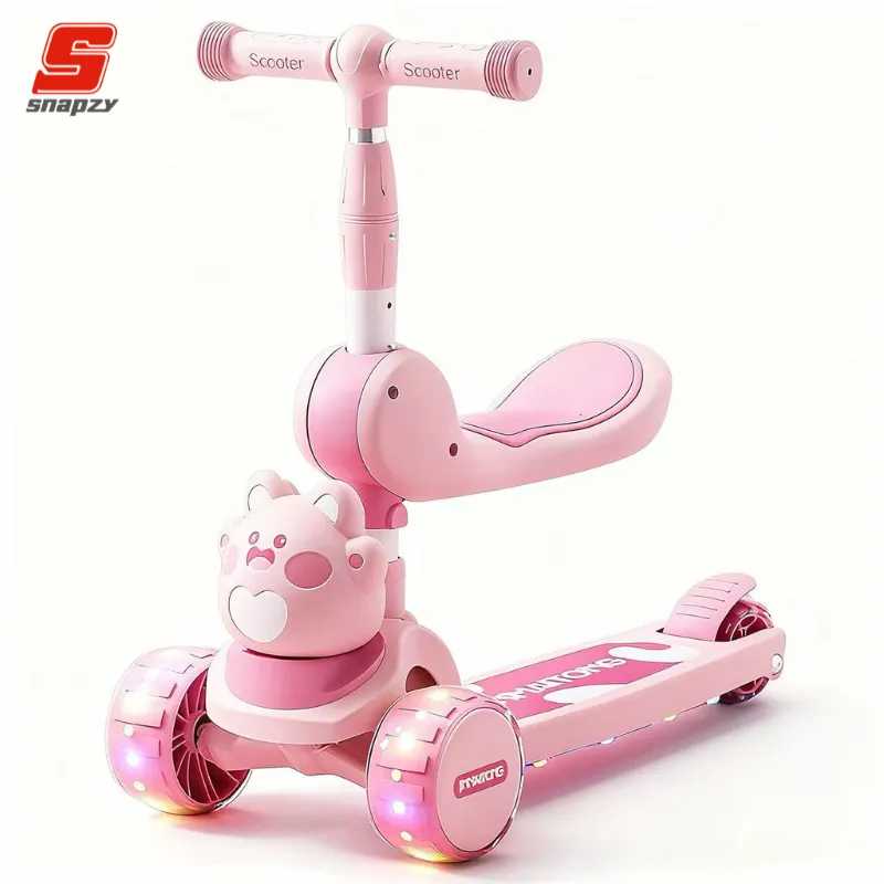 Snapzy Skuter Sepeda Anak 2 in 1 Scooter Anak Roda 3 injak Bisa Lipat dengan Lampu Musik