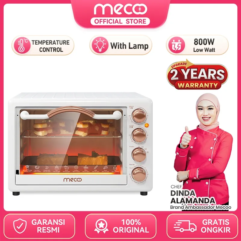 Mecoo Aesthetic Electric Oven 22 Liter 400-800 Low Watt Oven Listrik