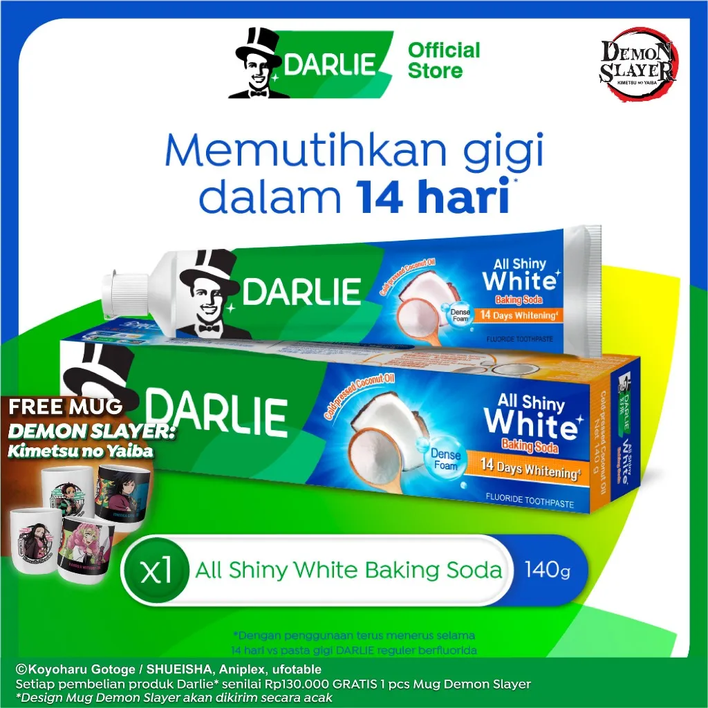 DARLIE All Shiny White Foamy Baking Soda Pasta Gigi 140 gr - 1 Pcs - (Variasi)