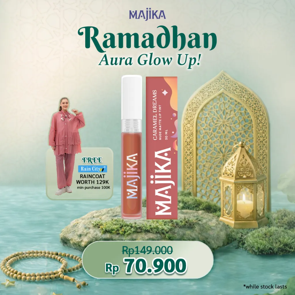 MAJIKA Caramel Dreams Nude Matte Lip Tint | 3 ML | Tahan Lama | Transferproof