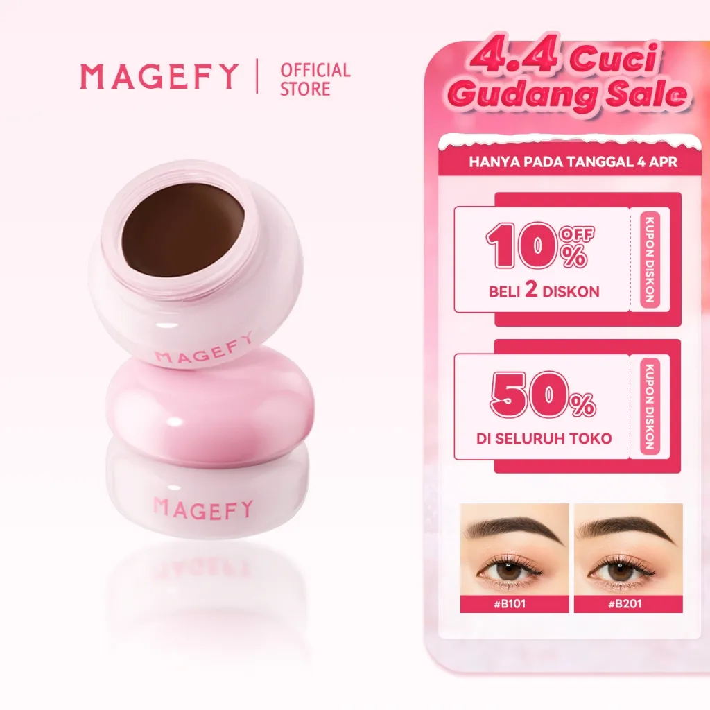 MAGEFY Gel Pomade Alis Waterproof & Anti Luntur – Warna Intens Peka t, Tahan Lama, Multifungsi, Kemasan Macaron Lucu & Mudah Dibawa MF-E05
