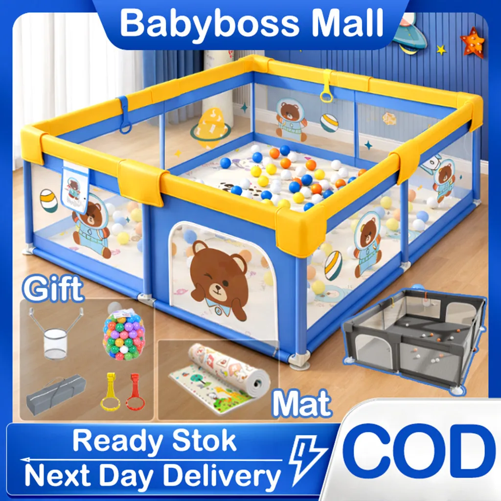 Pagar Bayi Bermain Mandi Bola Anak Pembatas Kasur Baby PlaypenFence Pagar Mainan Anak Playground Anak