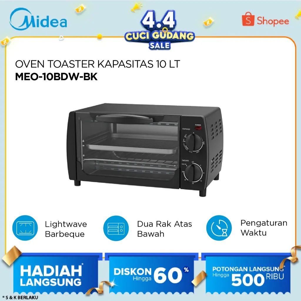 Midea Oven Listrik Tombol 10 L - MEO-10BDW
