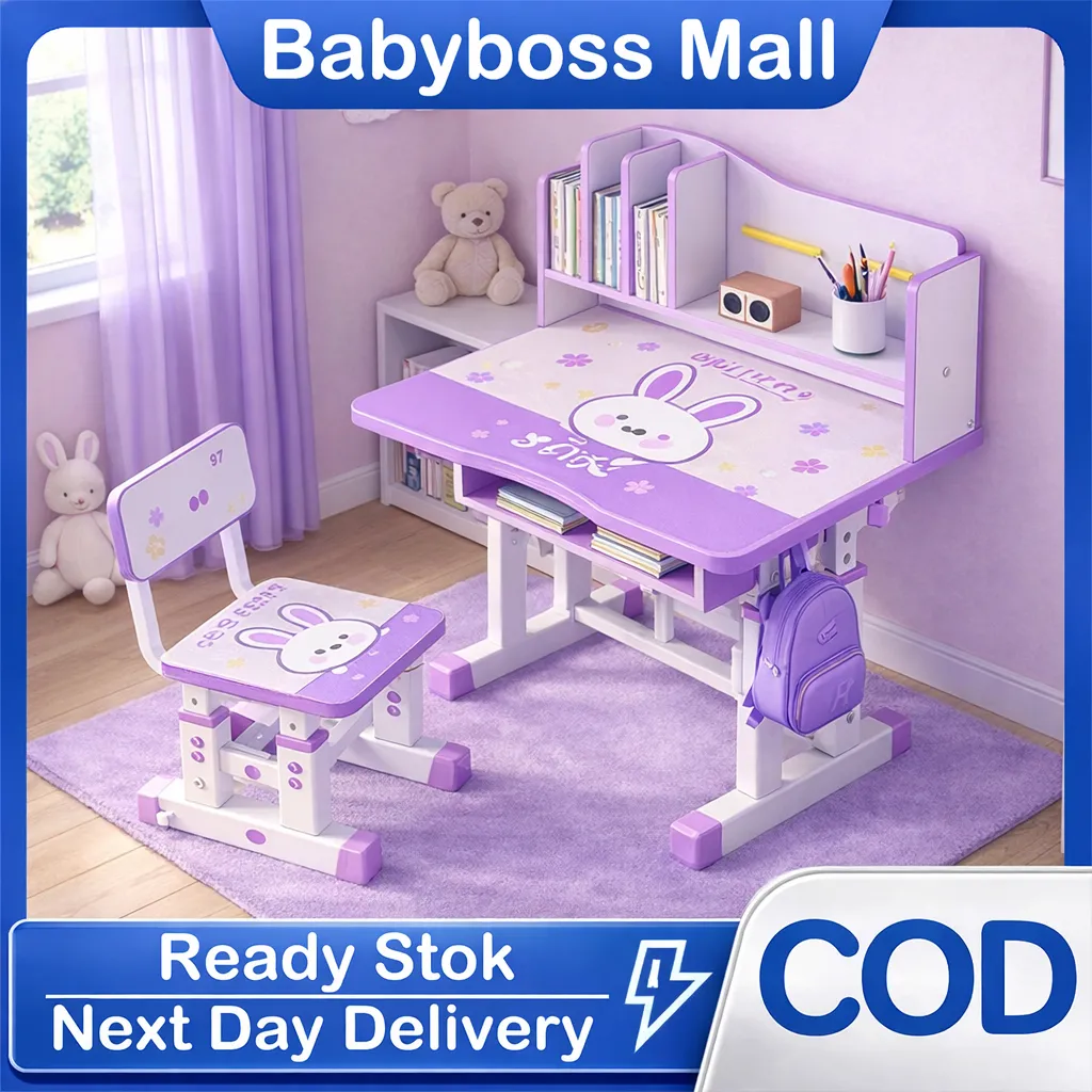 Meja Belajar Anak Set Kursi SD SMP 5-16 Tuhan Meja Belajar Set Kursi Dan Rak Buku Multifungsi Laki Laki Perempuan
