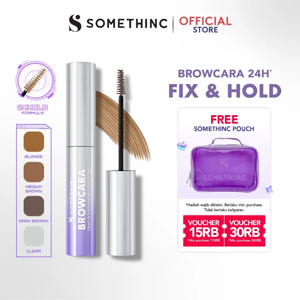 SOMETHINC MAKEUP Browcara 24hold Waterproof Brow Gel - Waterproof Gel Browcara untuk alis yang tertata sempurna & tahan lama