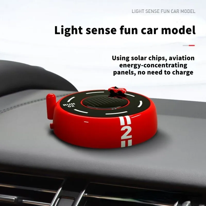 MAINAN MOBIL TENAGA SURYA OTOMATIS - Hiasan Dashboard Mobil Sport LED, Hadiah untuk Pengemudi Pria