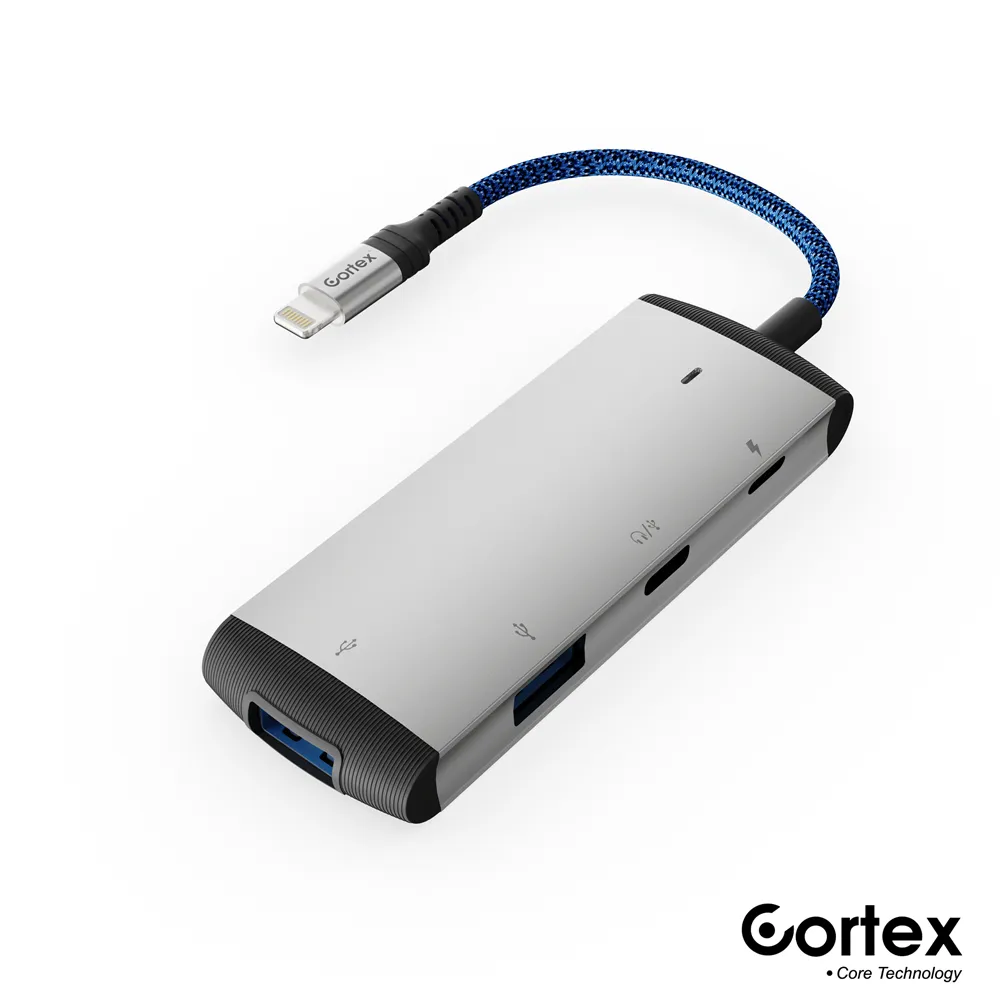 Cortex Power - MH317 iPhone OTG HUB Lightning Adapter 4in1 TypeC / USB3.0 /Lightning Tipe C mic wireless
