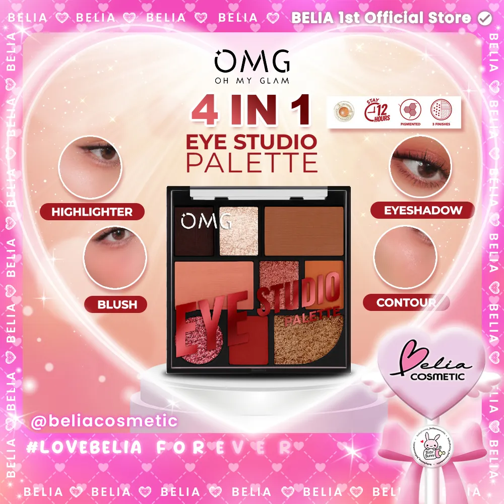 ❤ BELIA ❤ OMG OH MY GLAM x BUBAH ALFIAN Eye Studio Palette | Eye Shadow, Contour, Blush On