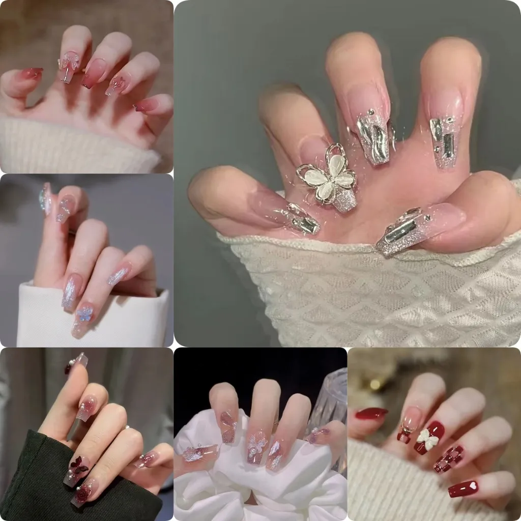 Fake Nail Art Kuku Palsu Nail Art + Lem Cair Nail Art Wedding Pengantin