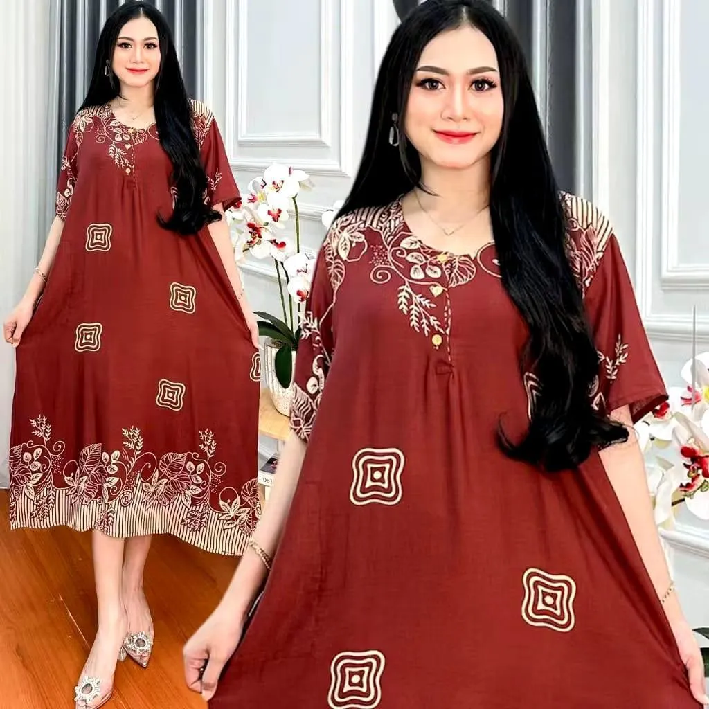 Daster Ibu Hamil Lengan Pendek kancing Depan Busui Bahan Rayon Adem Nyaman Dipakai
