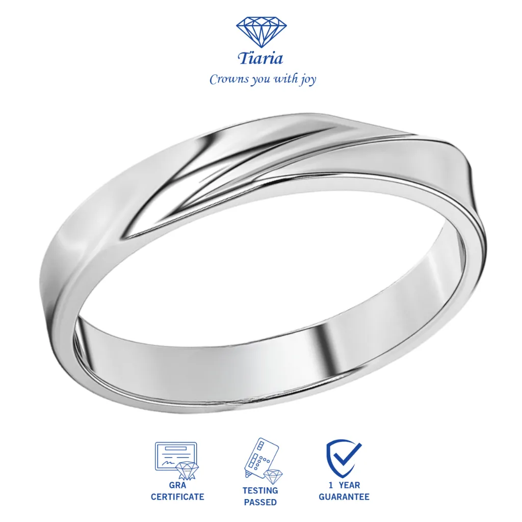 Cincin Pria Wanita Titanium Silver 950 Lapis Platinum Asli Garansi Anti Karat Anti Alergi --GAA200