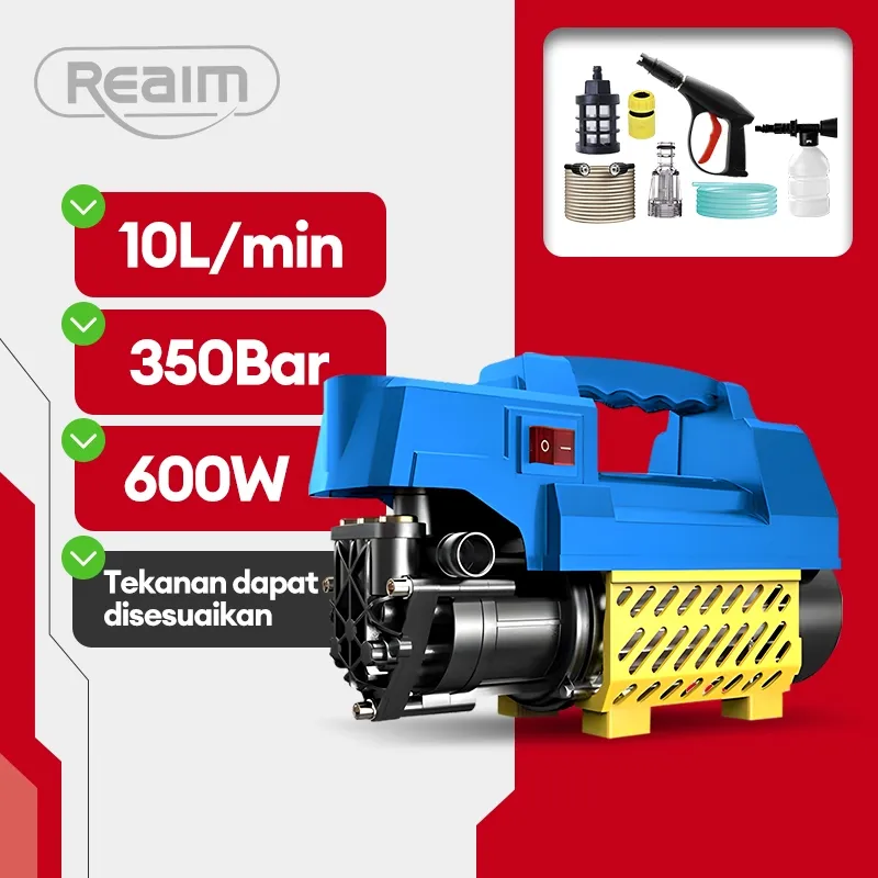 Reaim Jet Cleaner 600W 350Bar Semprotan Cuci Motor Mesin Cuci Mobil Semprotan Kencang Alat Cuci Motor Mesin Cuci Motor