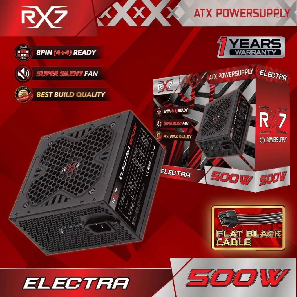 PSU POWER SUPPLY RX7 500W PURE RESMI 1TAHUN