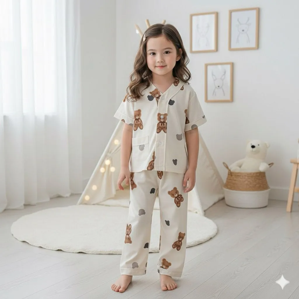 Piyama Anak Premium Untuk Usia 1-10 Tahun Bahan Adem Tanpa Kerah