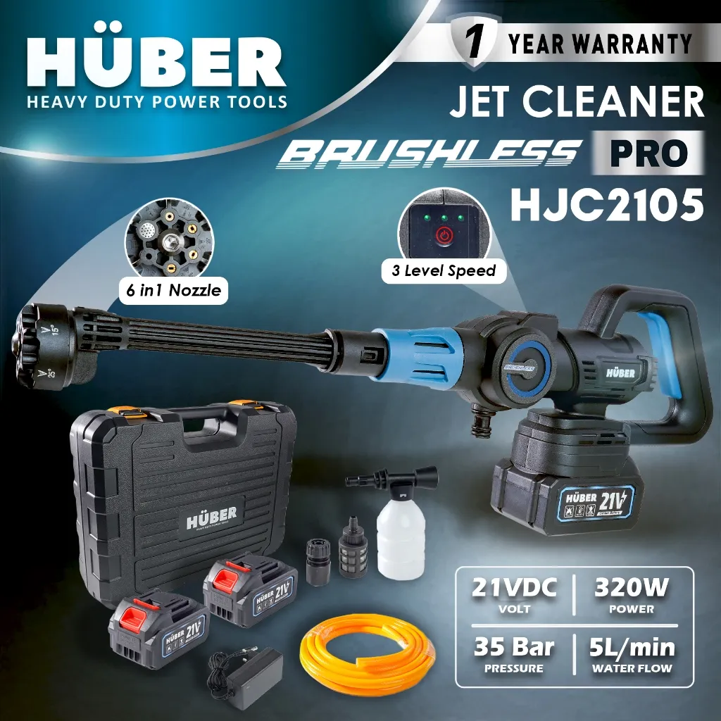 HUBER Jet Cleaner Brushless High Pressure Washer 320W Alat Cuci Mobil Motor Portable Tekanan Tinggi